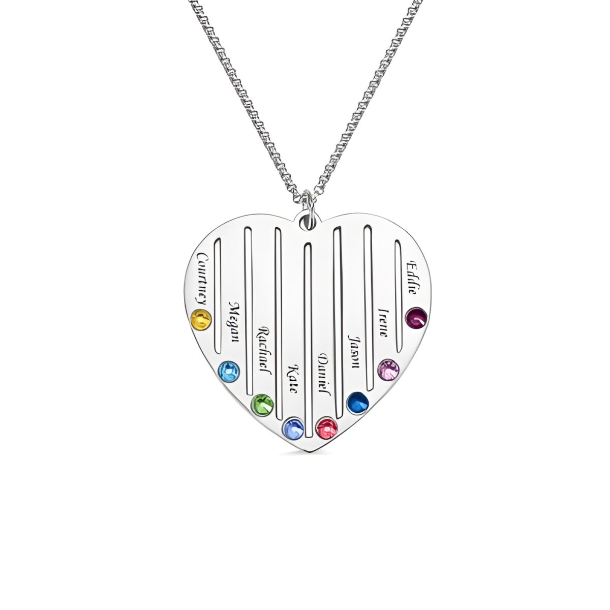 birthstone family necklace showcasing family love