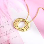 Intertwined Hearts – Engraved Russian Ring Necklace – Celebrate Your Love Story Together - Image 5