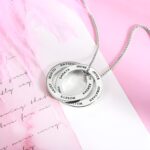 Intertwined Hearts – Engraved Russian Ring Necklace – Celebrate Your Love Story Together - Image 6