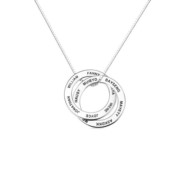 Engraved Russian ring necklace symbolizing love