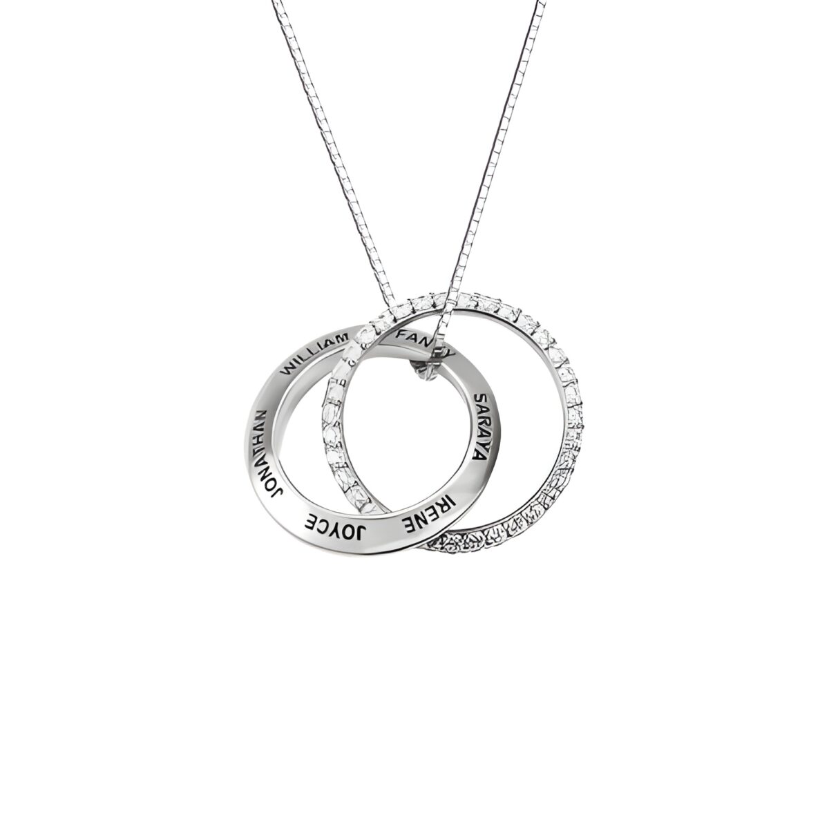 FA167_featured Interlocked circle necklace for her, symbolizing eternal bonds
