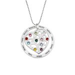 Custom family tree necklace with birthstones and names