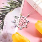 Embrace a Mother's Love – Steering Wheel Birthstone Necklace – A Heartfelt Mother's Day Treasure - Image 3