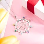 Embrace a Mother's Love – Steering Wheel Birthstone Necklace – A Heartfelt Mother's Day Treasure - Image 4