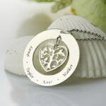Embrace Family Love – Heart Tree Name Necklace in Sterling Silver – A Cherished Tribute for Mom - Image 2