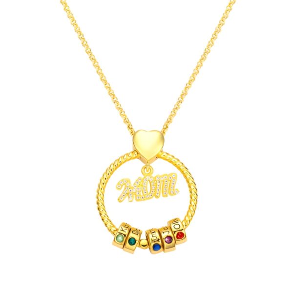 Custom name and birthstone necklace for cherished mothers