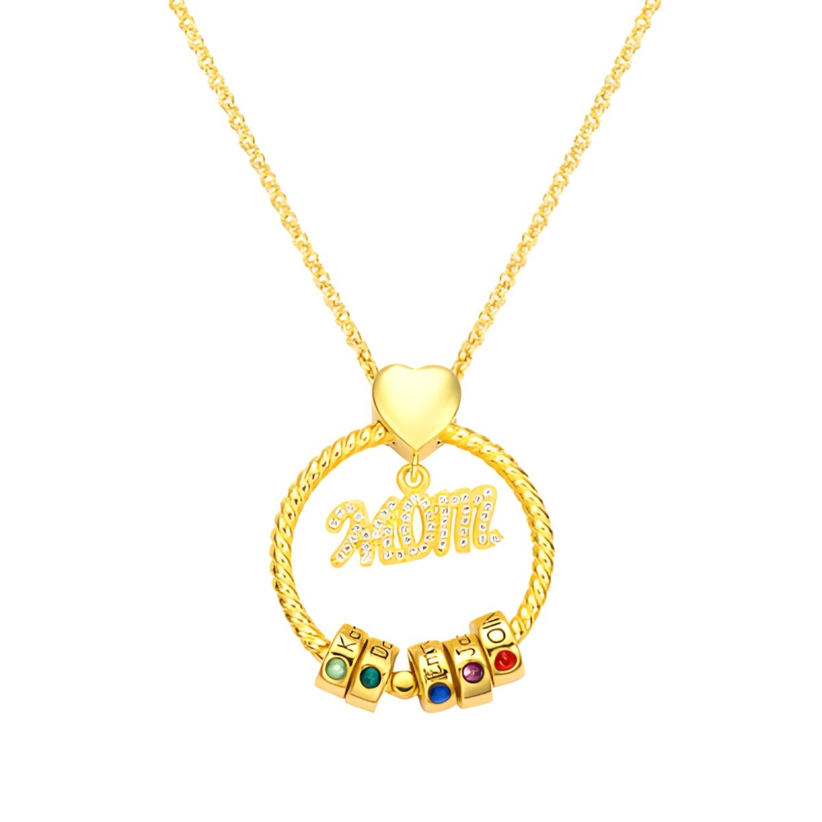 Custom name and birthstone necklace for cherished mothers