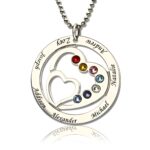 Personalized heart birthstone necklace for moms