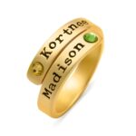 Embrace Your Loved Ones – Birthstone Wrap Ring – A Tender Hug for Family and Friends - Image 2