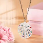 Embrace Your Family's Heartbeat – Custom Birthstone Circle Necklace – A Cherished Gift for Mom and Grandmother - Image 3