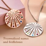 Embrace Your Family's Heartbeat – Custom Birthstone Circle Necklace – A Cherished Gift for Mom and Grandmother - Image 5