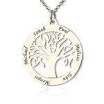 Engraved tree of life necklace for mom