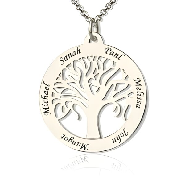 Engraved tree of life necklace for mom