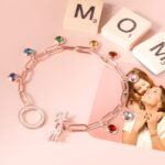 Embrace Family Bonds – Sterling Silver Birthstone Bracelet for Cherished Moms - Image 4