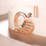 Embrace Motherhood's Heart – Custom Name & Birthstone Necklace – A Cherished Keepsake for Mom - Image 4
