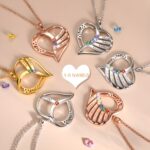 Embrace Motherhood's Heart – Custom Name & Birthstone Necklace – A Cherished Keepsake for Mom - Image 5