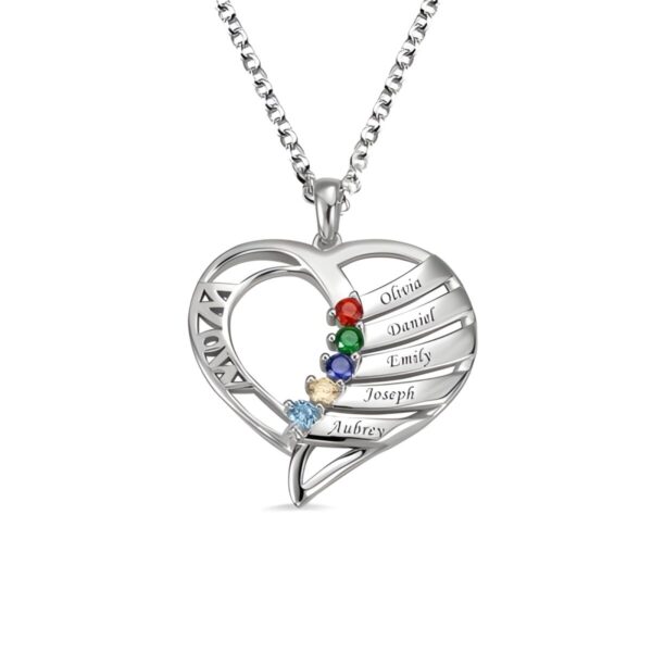 Custom name and birthstone necklace for moms