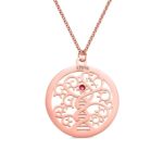 Embrace Eternal Bonds – Family Tree Name Necklace with Birthstone – A Cherished Keepsake for Loved Ones - Image 3