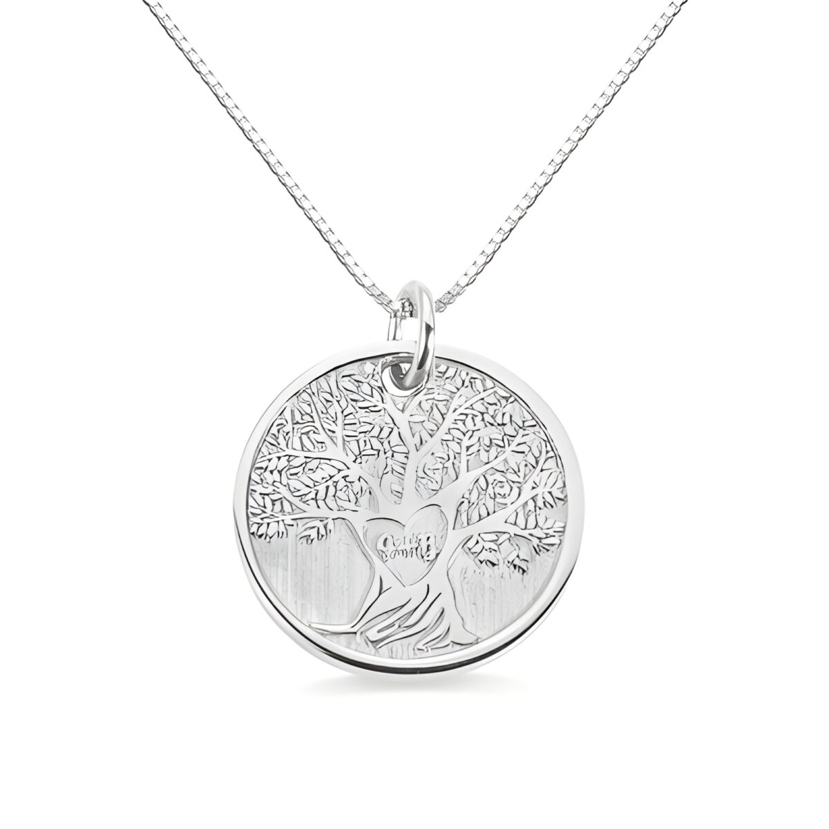 Carved heart tree necklace symbolizing eternal love