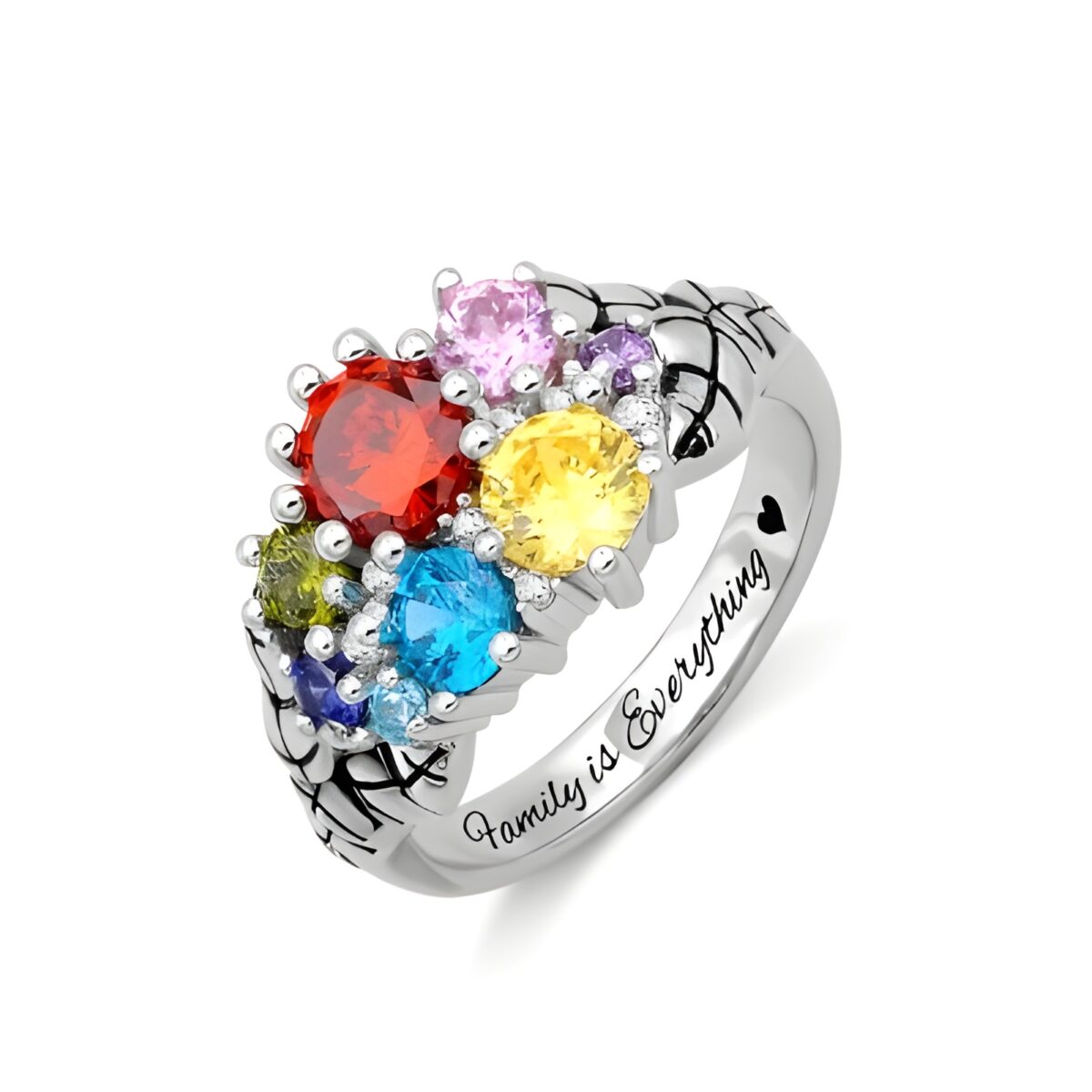 Birthstone ring for cherished mothers, symbolizing family love