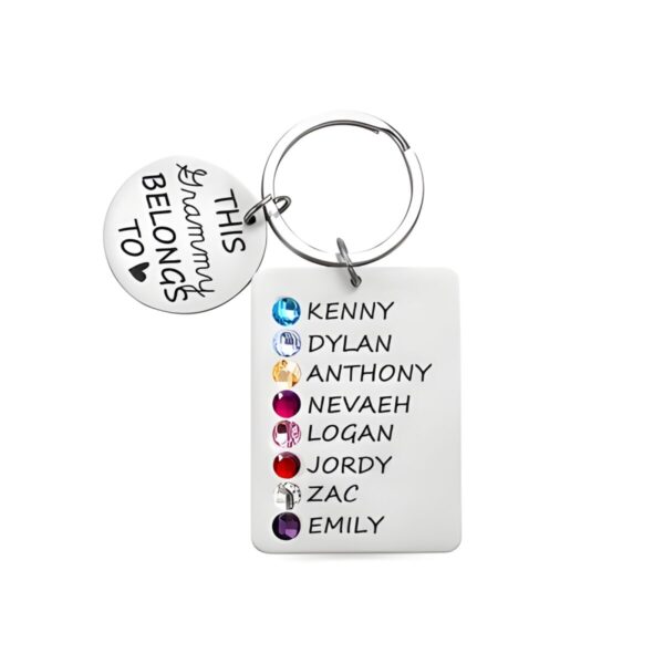 Personalized birthstone keychain for mom