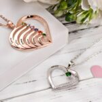 Carry Their Love Close – Heart-Shaped Name & Birthstone Necklace – For Cherished Family Moments - Image 4