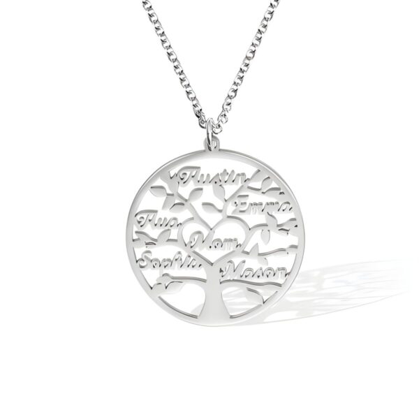 Custom family tree necklace with names for loved ones