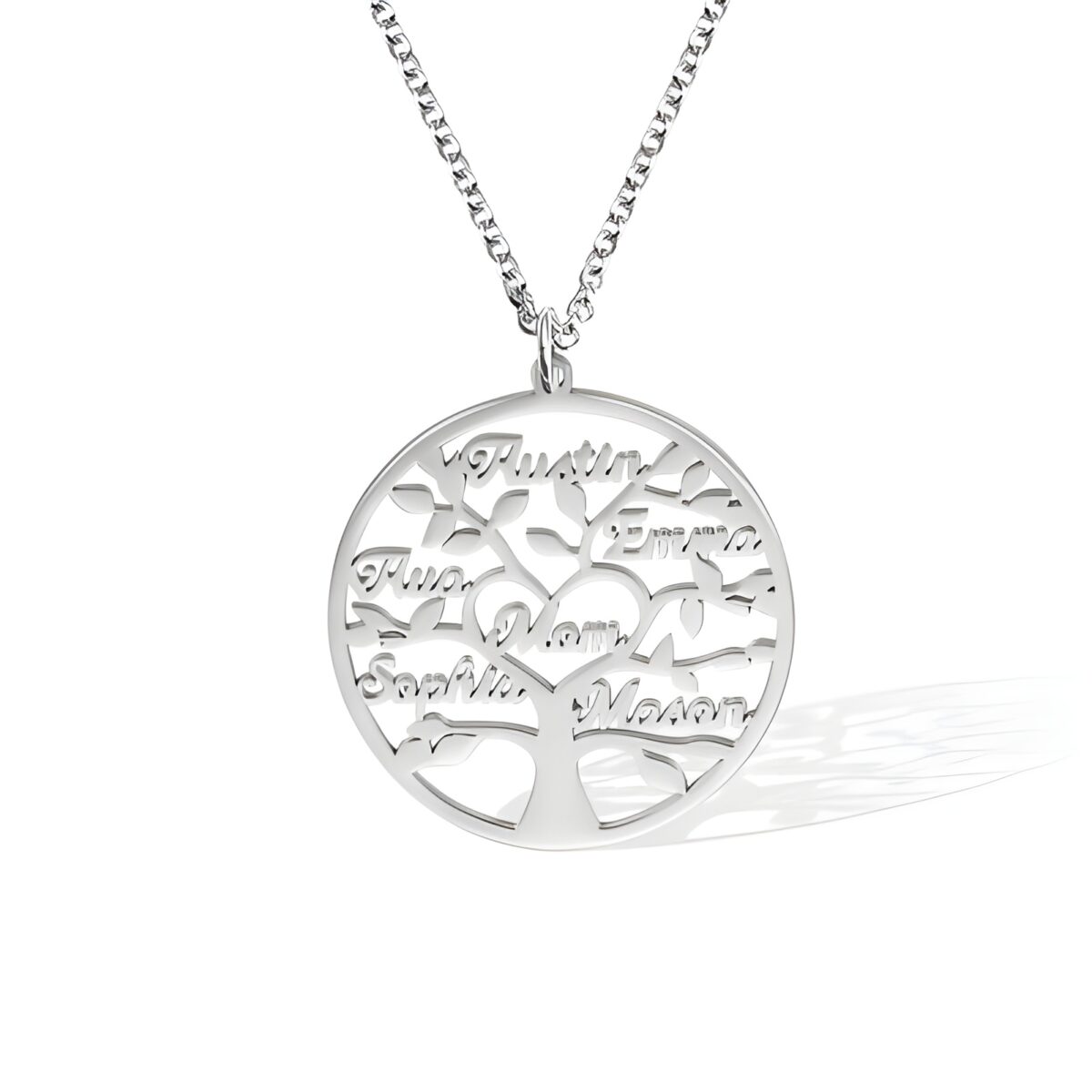 Custom family tree necklace with names for loved ones