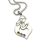 Embrace the Bond of Love – Sterling Silver Mother and Child Necklace with Birthstones – A Cherished Keepsake for Mom - Image 3