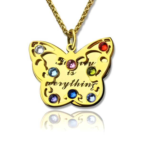 Birthstone butterfly necklace for mom, a cherished keepsake