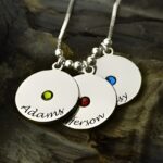 Celebrate Motherhood's Heartbeat – Custom Name & Birthstone Disc Necklace – For Cherished Moms - Image 2