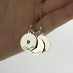 Celebrate Motherhood's Heartbeat – Custom Name & Birthstone Disc Necklace – For Cherished Moms - Image 3