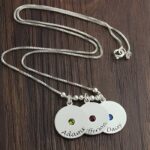 Celebrate Motherhood's Heartbeat – Custom Name & Birthstone Disc Necklace – For Cherished Moms - Image 4