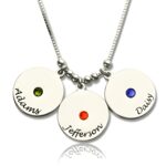 Custom name birthstone necklace for moms
