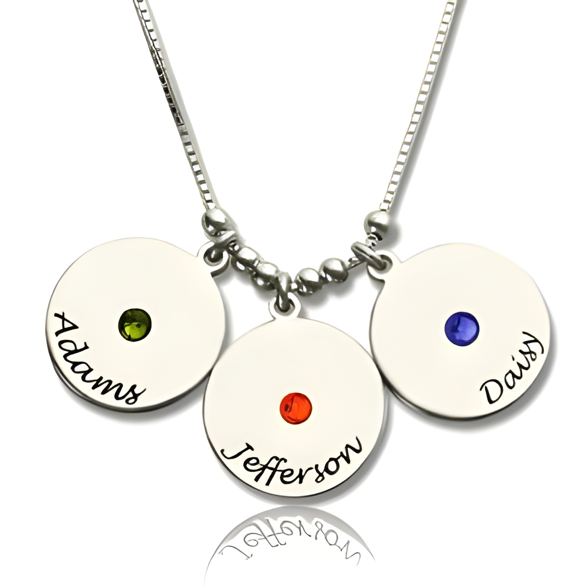 Custom name birthstone necklace for moms