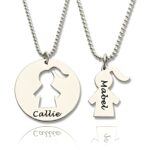 Mother Daughter Name Necklace Set for unbreakable bonds