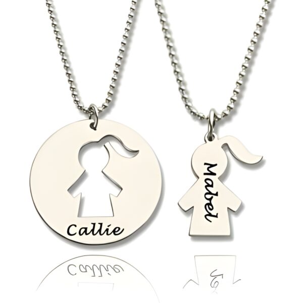 Mother Daughter Name Necklace Set for unbreakable bonds