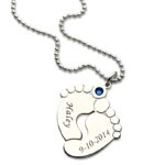 Embrace New Life’s Tender Steps – Sterling Silver Baby Feet Charm Necklace – For Cherished Mothers - Image 2