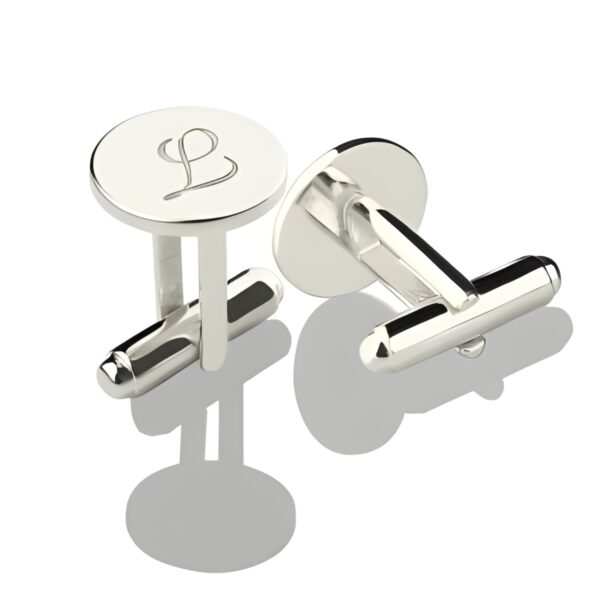 Personalized silver cufflinks for him, timeless elegance