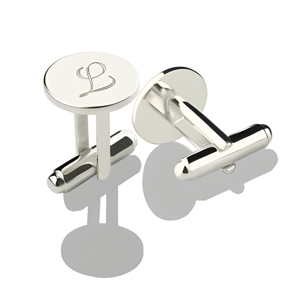 Personalized silver cufflinks for him, timeless elegance