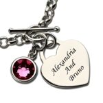Embrace Her Story – Sterling Silver Heart Name & Birthstone Bracelet – A Timeless Treasure for Her Special Day - Image 2