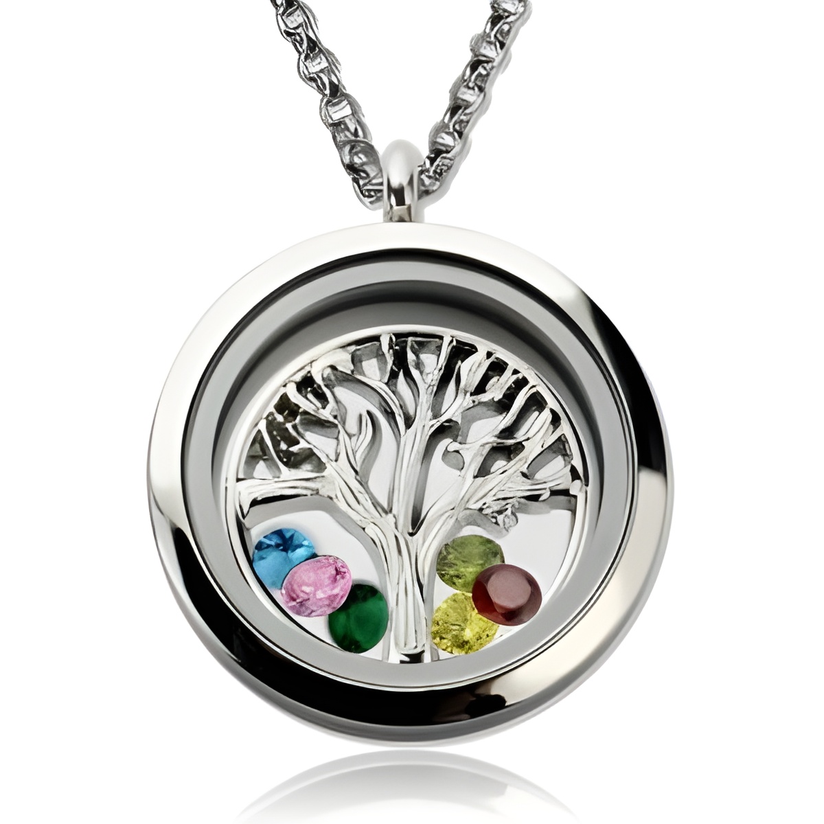 family tree floating locket necklace for mothers