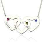 Embrace Love's Bond – Intertwined Hearts Birthstone Necklace – A Cherished Keepsake for Moms and Loved Ones - Image 2