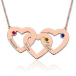 Embrace Love's Bond – Intertwined Hearts Birthstone Necklace – A Cherished Keepsake for Moms and Loved Ones - Image 4