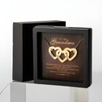 Intertwined hearts birthstone necklace for loved ones