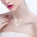 Embrace Your Loved Ones – Intertwined Hearts Birthstone Name Necklace – A Cherished Keepsake for Mom and Beyond - Image 4