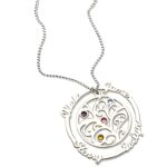 Embrace Your Family's Roots – Birthstone Family Tree Name Necklace – A Cherished Keepsake for Mothers & Grandmothers - Image 3