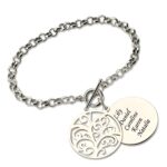 Sterling silver family tree bracelet for loved ones