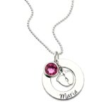 Embrace New Life’s First Steps – Baby Footprint & Birthstone Necklace – A Tender Keepsake for New Moms - Image 2