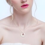 Embrace New Life’s First Steps – Baby Footprint & Birthstone Necklace – A Tender Keepsake for New Moms - Image 3